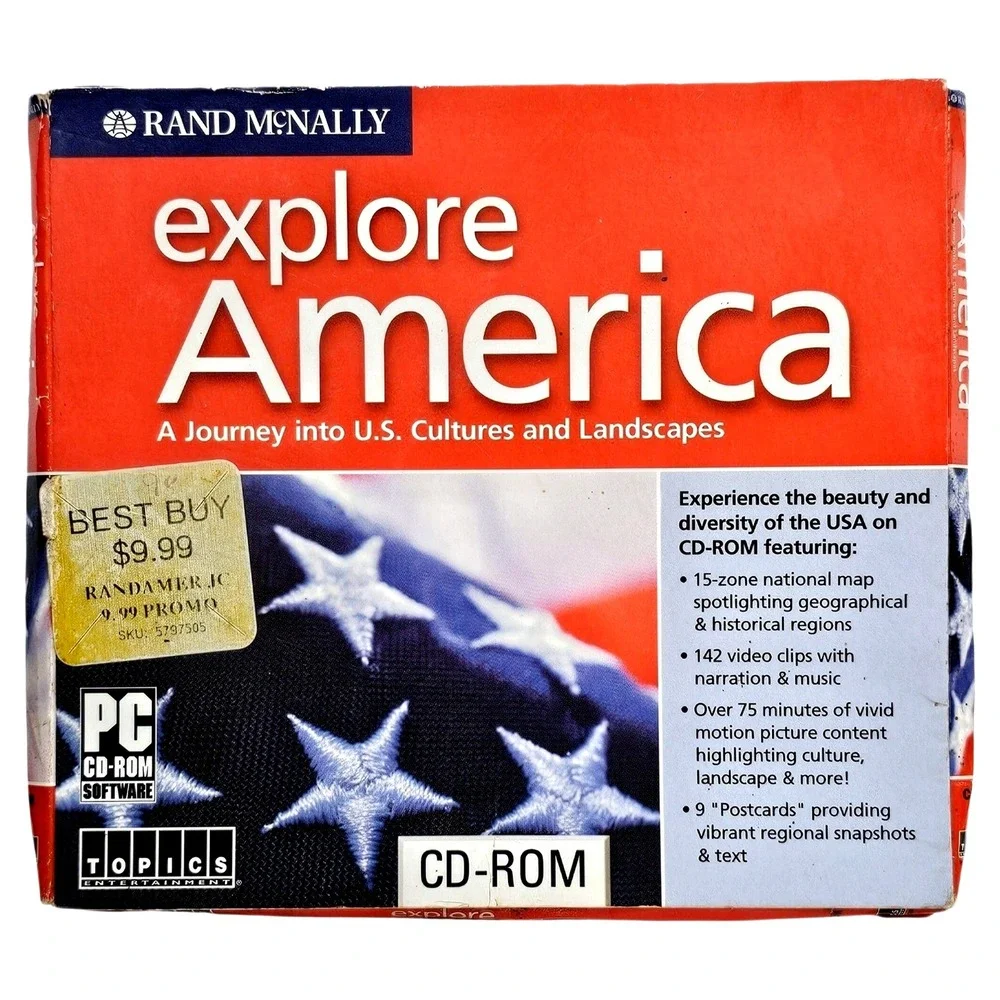 Rand McNally Explore America PC CD-ROM Software 781735803820 Educational Travel